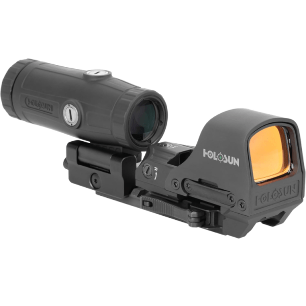 HOLOSUN 510C & HM3X Combo: Green Multi-Reticle Circle Dot Open Reflex Sight w/3x Flip-to-Side Magnifier